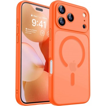 Magnetic Matte Shockproof Phone Case for ip17 pro – Full Camera Protection-Pinkish