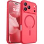 Magnetic Matte Shockproof Phone Case for ip17 pro – Full Camera Protection-Red