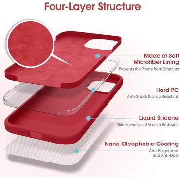 Liquid Silicone Phone Case - Bright Red