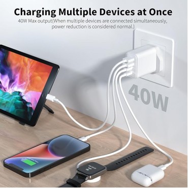 40W USB C - 4-Port Fast Charging Adaptor