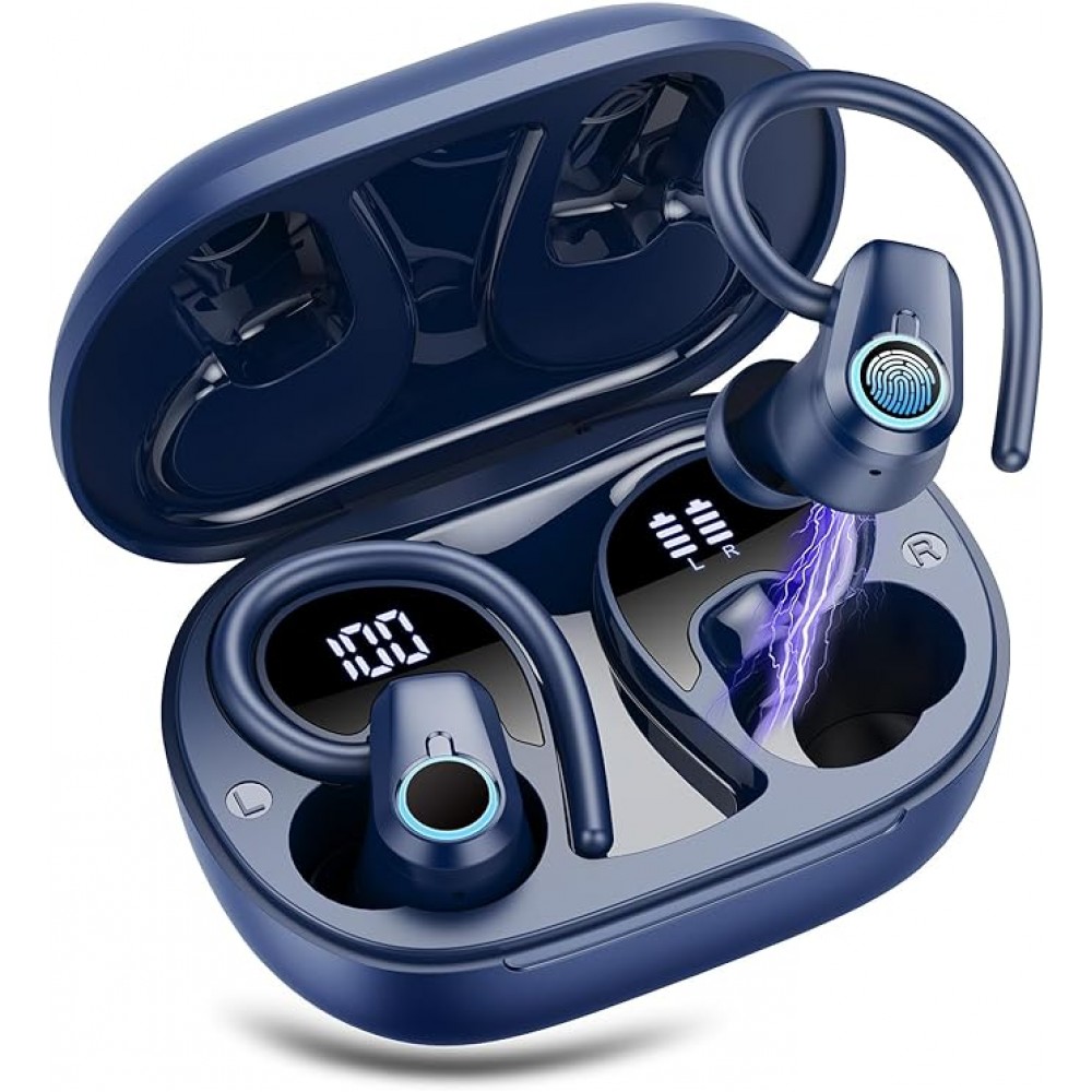 Wireless Earbuds with Earhooks - Blue