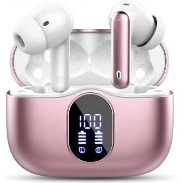 Wireless Earbuds, Pink Bluetooth Headphones